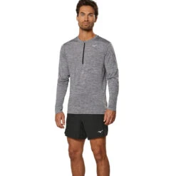 Mizuno Impulse Core Mens Long Sleeve Half Zip (Magnet) -Sports Apparel Store Miz J2GA1535 08 2