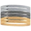 Nike Swoosh Sport Headbands 6 Pack (Metallic)