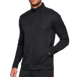 Under Armour Sportstyle Pique Track Jacket (Black-Black)