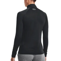 Under Armour Womens Tech 1/2 Zip (Black-Black-Metallic Silver) -Sports Apparel Store Und 1320126 001 2
