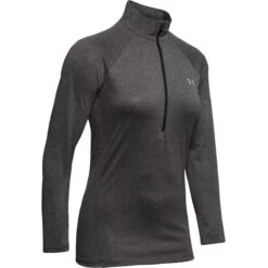 Under Armour Womens Tech 1/2 Zip (Carbon Heather-Metallic Silver)