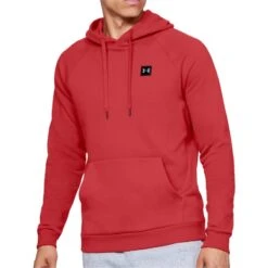 Under Armour Rival Fleece PO Mens Hoodie (Martian Red-Black)