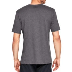Under Armour Sportstyle Left Chest Logo Mens T-Shirt (Charcoal Medium Heather-Black) -Sports Apparel Store Und 1326799 019 2