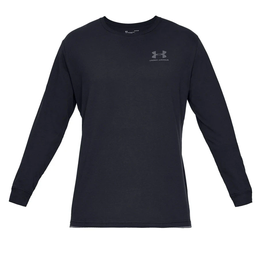 Under Armour Sportstyle Left Chest Logo Long Sleeve Mens Top (Black-Black) 3 Under Armour Sportstyle Left Chest Logo Long Sleeve Mens Top (Black-Black) - Image 3