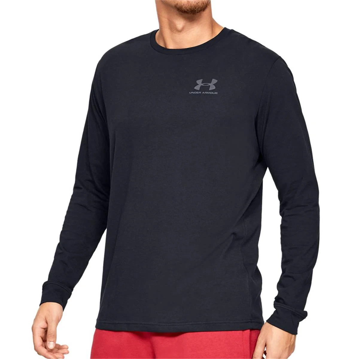 Under Armour Sportstyle Left Chest Logo Long Sleeve Mens Top (Black-Black) 1 Under Armour Sportstyle Left Chest Logo Long Sleeve Mens Top (Black-Black)