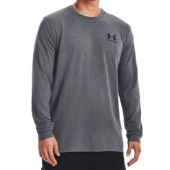 Under Armour Sportstyle Left Chest Logo Long Sleeve Mens Top (Grey)