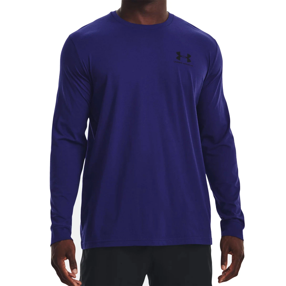 Under Armour Sportstyle Left Chest Logo Long Sleeve Mens Top (Sonar Blue-Black) 1 Under Armour Sportstyle Left Chest Logo Long Sleeve Mens Top (Sonar Blue-Black)