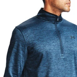Under Armour UA Armour Fleece 1/2 Zip Mens Top (Academy-Black) -Sports Apparel Store Und 1357145 408 2
