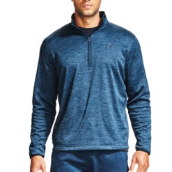 Under Armour UA Armour Fleece 1/2 Zip Mens Top (Academy-Black)