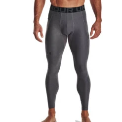 Under Armour Mens HG Leggings (Carbon Heather-Black)