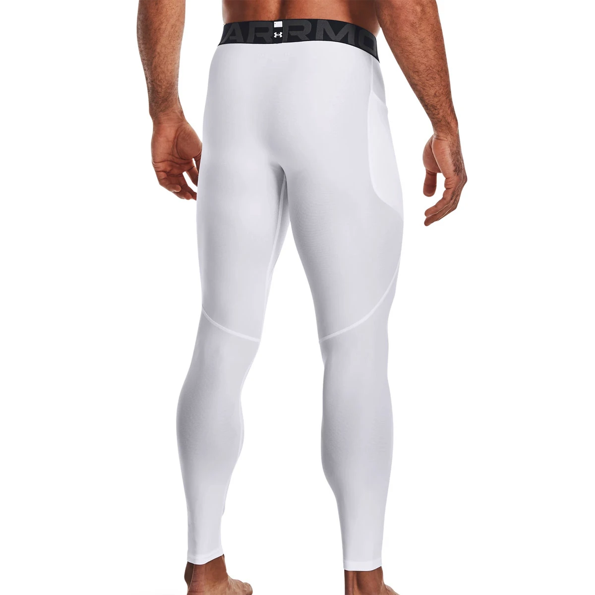 Under Armour Mens HG Leggings (White-Black) 3 Under Armour Mens HG Leggings (White-Black) - Image 3