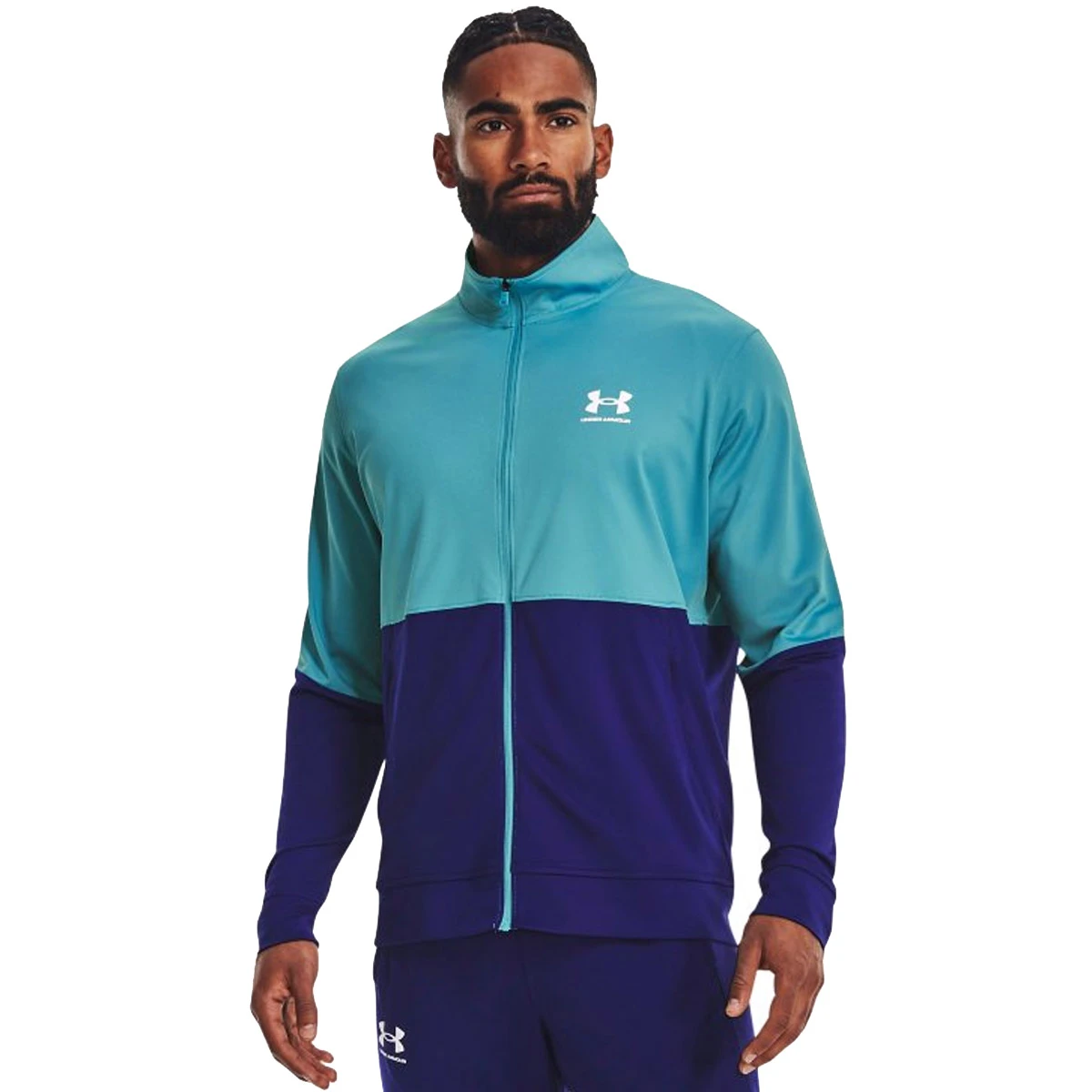 Under Armour Pique Track Jacket (Glacier Blue-Sonar Blue-White) 1 Under Armour Pique Track Jacket (Glacier Blue-Sonar Blue-White)