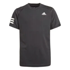 Adidas Club 3 Stripe Boys Tee (Black-White)