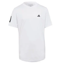 Adidas Club 3 Stripe Boys Tee (White)
